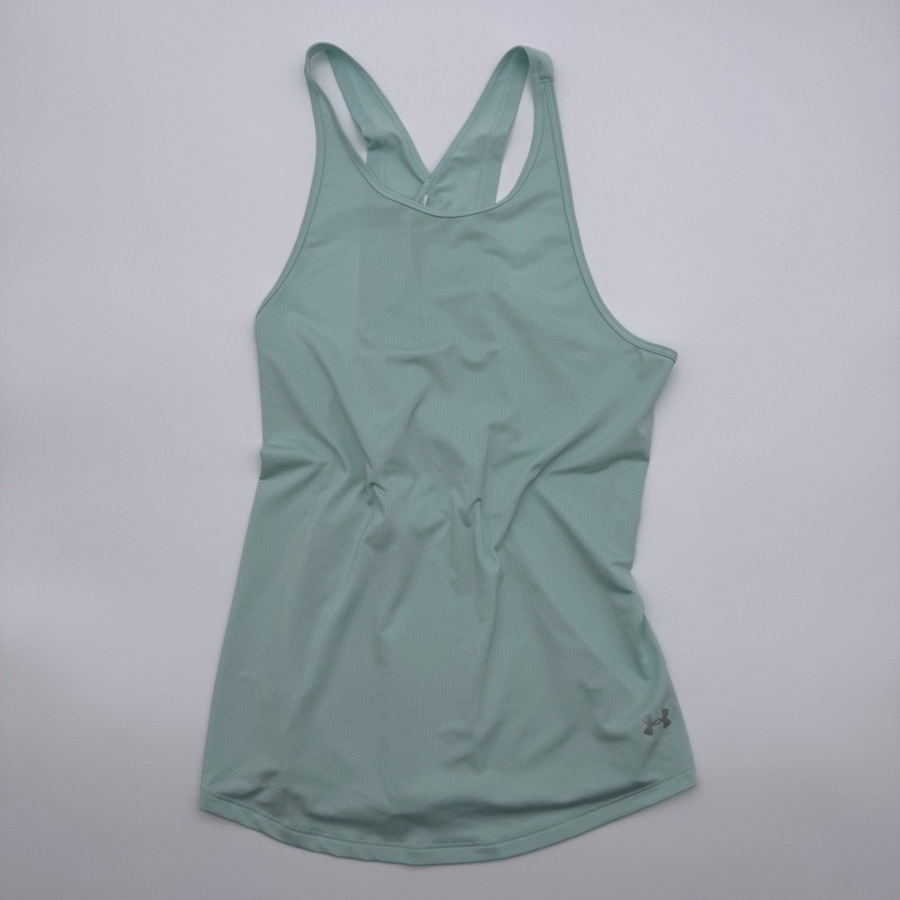 Under Armour Womens Open Back Crisscross Workout Tank Top Mint Green